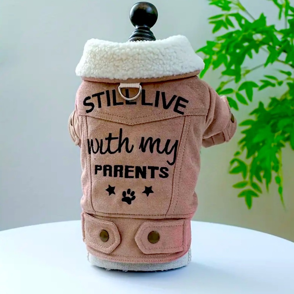 {NWT} Thick Faux Suede Pink Dog Coat For Medium Dogs